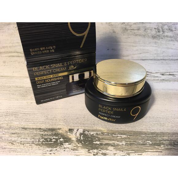 NEW IN BOX Farmstay Black Snail Mucin & Peptide 9 Perfect Cream Deep Nourishing - Picture 2 of 8